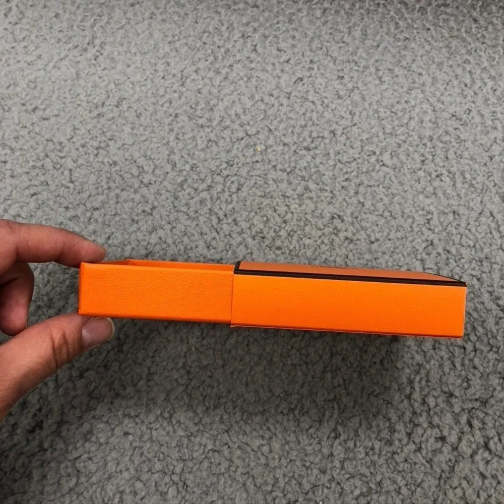 Authentic Hermes Orange Gift Box Empty Square 3.5x3.25x.75 Small Storage